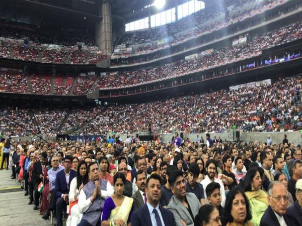 A large chunk of Indian-American audience throngs the NRG Stadium to attend the Howdy Modi! event in Houston, Texas. (Photo/ANI)