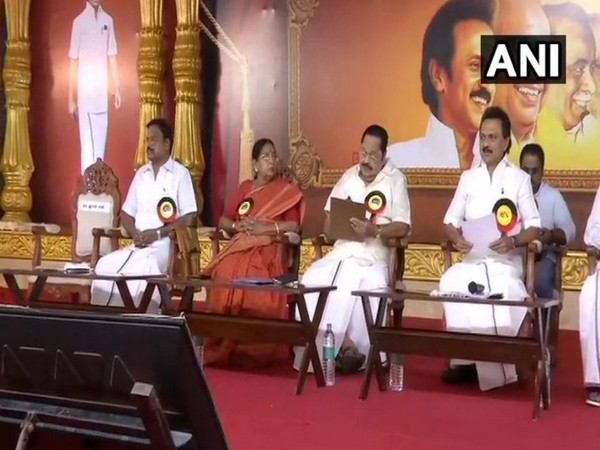 DMK president MK Stalin chaired party's general council meeting at YMCA Ground in Chennai (Photo/ANI)
