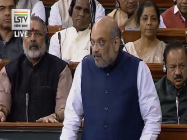 Union Home Minister Amit Shah in the Lok Sabha on Wednesday. Photo/LSTV