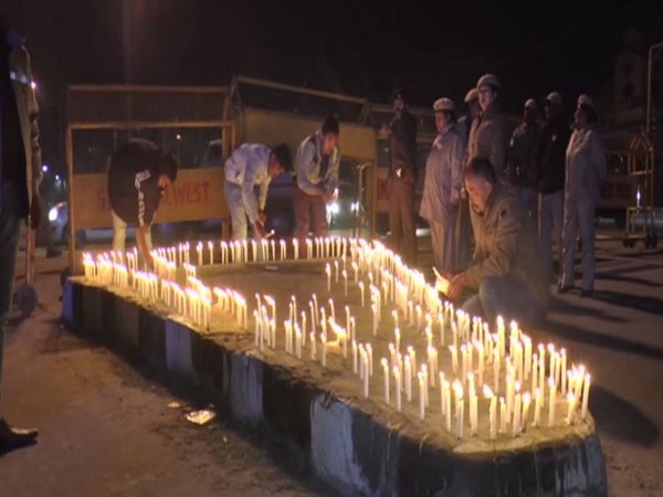 Visual from the candlelight vigil on Friday evening in Imphal. Photo/ANI