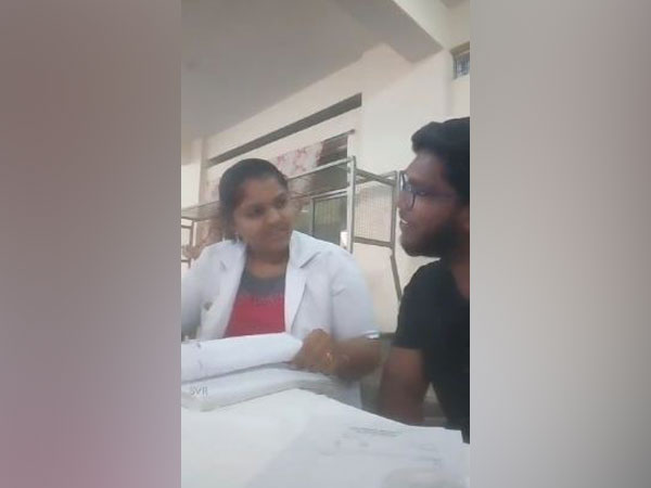 A still from a TilkTok video shot by two students at Gandhi hospital