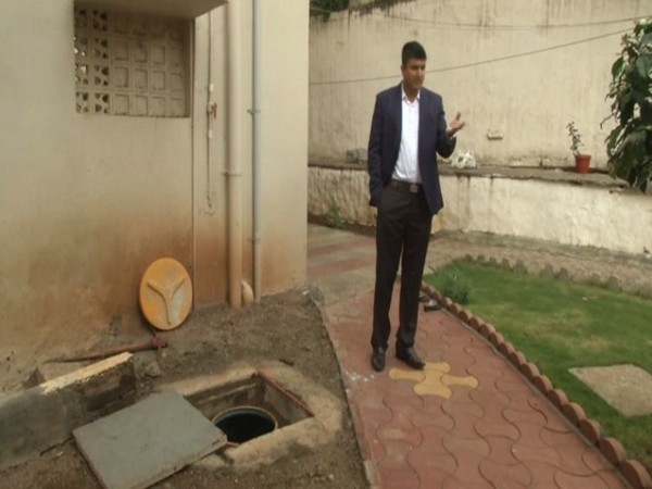 IAS Officer Rahul Pandve has constructed a rainwater harvesting facility at his government quarter in Kalaburagi. Photo/ANI