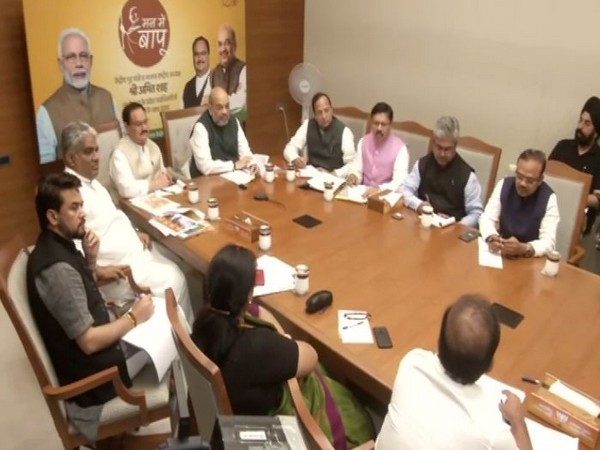 Union Home Minister Amit Shah along with BJP working President JP Nadda held a meeting with BJP MPs from all the states via video conferencing on Saturday. (Photo/ANI)