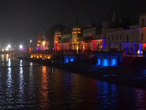 Banks of River Saryu are decked up ahead of Deepotsav festival (Photo/ANI)