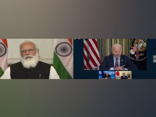 Prime Minister Narendra Modi and US President Joe Biden during the first Quad meet on Friday.