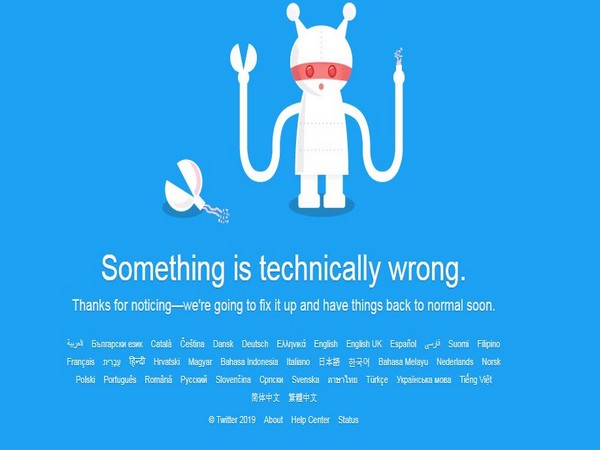 Error message on Twitter