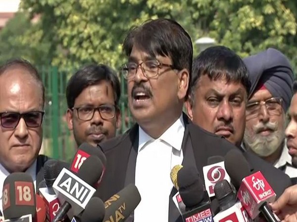 Bar Council of India (BCI) chairperson Manan Kumar Mishra speaking to media persons in New Delhi on Wednesday. Photo/ANI