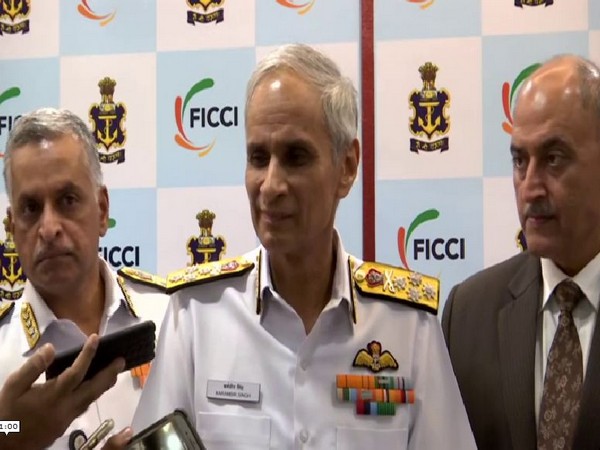 Navy Chief Admiral Karambir Singh while speaking to media in Delhi on Thursday (Photo/ANI)