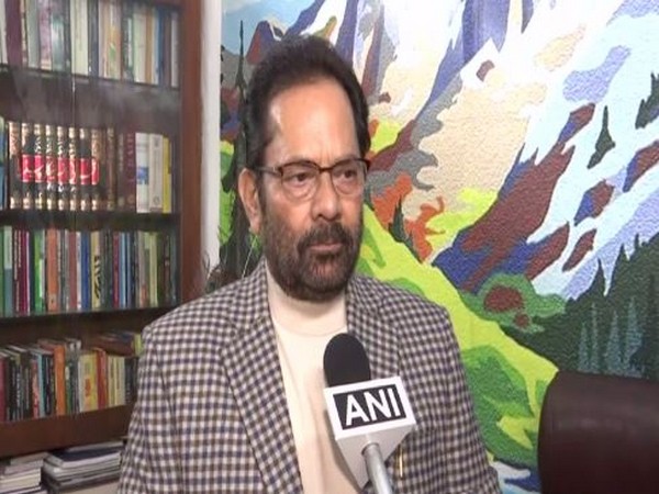 Union Minister for Minority Affairs Mukhtar Abbas Naqvi speaking to ANI on Sunday (Photo/ANI)