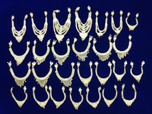 Customs seized gold necklaces at Chennai Airport on Wednesday. Photo/ANI