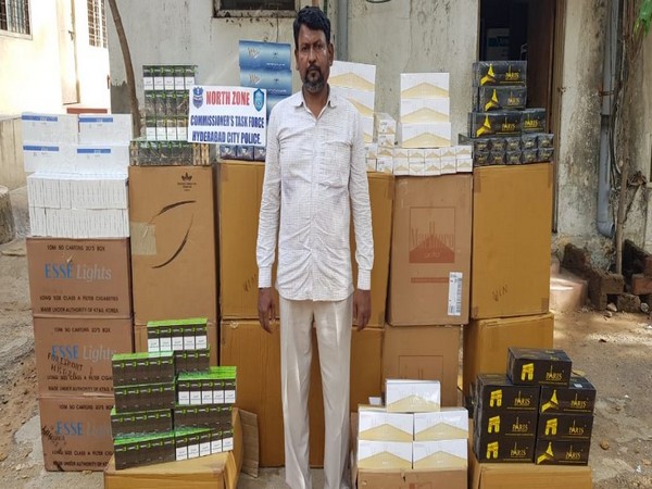 Hyderabad City Police nab man involved in illegal imports, sales of foreign cigarettes  (Photo/ANI)