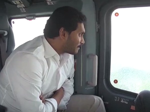 Andhra Pradesh Chief Minister YS Jagan Mohan Reddy on Tuesday conducted an aerial survey of the flood-affected regions (Photo/ANI)