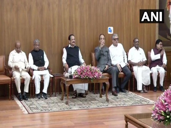 Vice-President M Venkaiah Naidu met floor leaders (Photo/ANI)