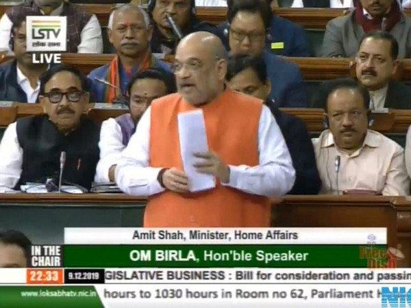 Home Minister Amit Shah replying to the debate on the Citizenship (Amendment) Bill, 2019 on Monday in the Lok Sabha, which passed the Bill. Photo/ANI