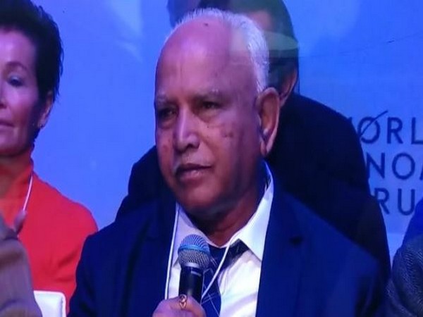 Karnataka Chief Minister B S Yediyurappa in the panel discussion held in Davos on Thursday (Picture courtesy-CM of Karnataka )