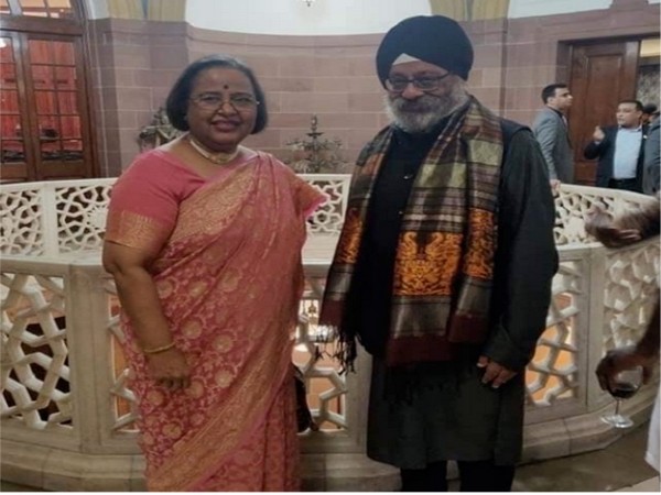 INIFD chief director Surjeet Singh Manchanda at at 'India day' - London Fashion Week with Indian High Commissioner Ruchi Ghanshyam