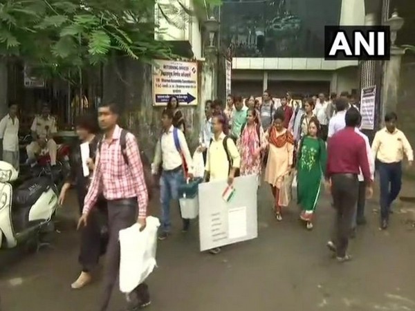 Polling parties leaving for their respective polling booths, ahead of Maharashtra Assembly elections (Photo/ANI)