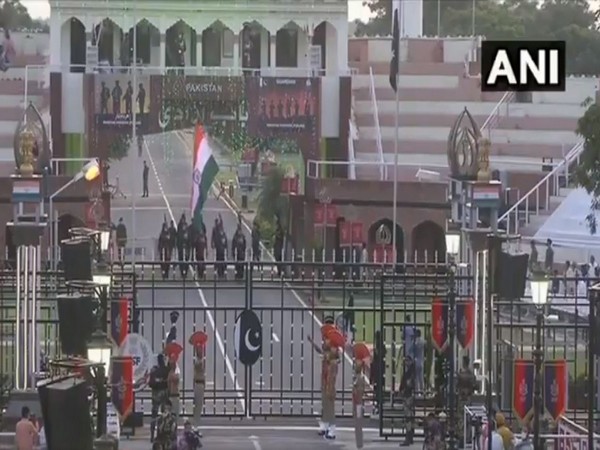 The beating retreat ceremony took place at the Attari-Wagah border.