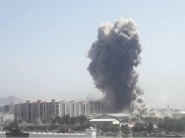 Video grab of explosion near US embassy in Kabul