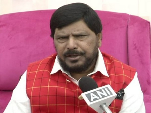 Union Minister Ramdas Athawale speaking to ANI in New Delhi on Sunday. Photo/ANI