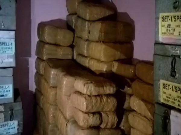The cannabis seized by the Kasimkota police from a lorry at Tallapalem village in Visakhapatnam district (Photo/ANI)