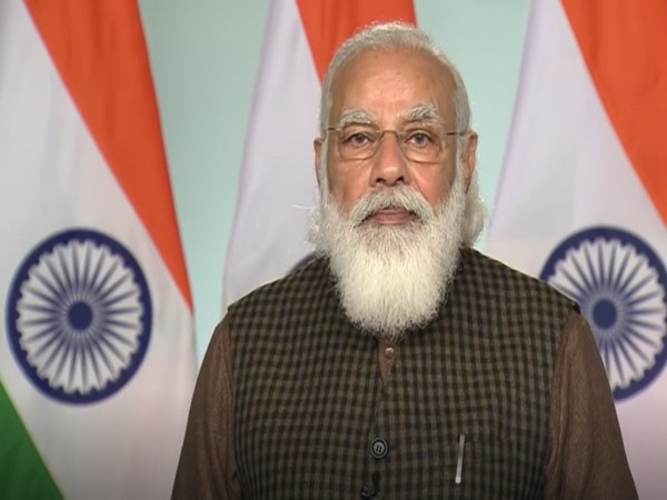 Prime Minister Narendra Modi during foundation stone laying event of AIIMS Rajkot. (Photo/ANI)