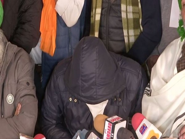 Farmers at Singhu border on Friday presented a person who has alleged a plot to shoot four farmer leaders (Photo/ANI)