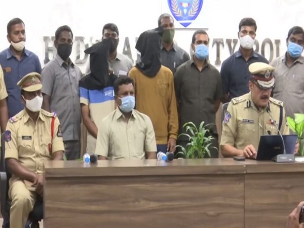 Anjani Kumar, Commissioner of Police, Hyderabad addressing a press conference (Photo/ANI)