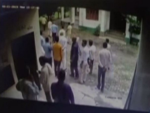A grab of the CCTV footage of the sugar mill co-operative in Sitapur district. [Photo/ANI]