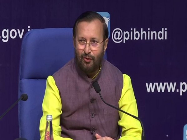 Union Minister Prakash Javadekar addressing a press conference in New Delhi on Sunday. (Photo/ANI)