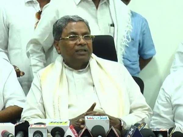 Former Karnataka Chief Minister Siddaramaiah speaking to media persons in Raichur on Monday. (Photo/ANI)
