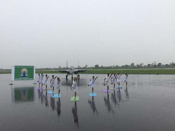 Indian Army personnel perform yoga on the occasion of 5th International Yoga Day