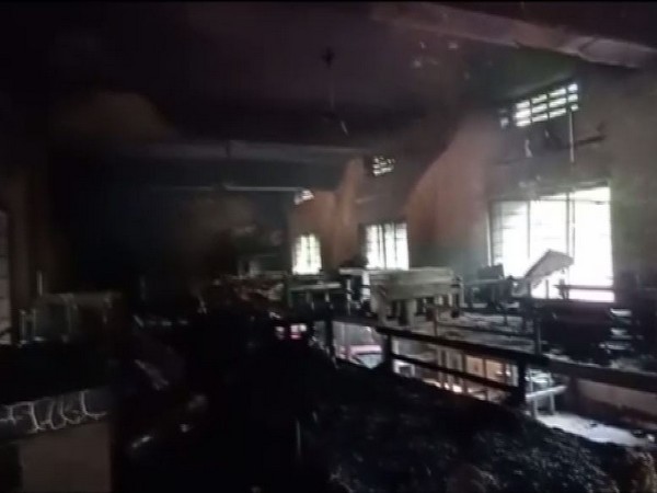 Visuals of the fire which broke out inside BC Welfare Hostel room (Photo/ANI)