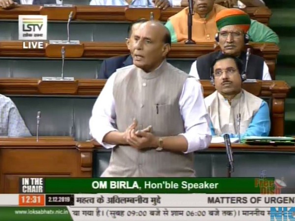 Defence Minister Rajnath Singh while speaking in Lok Sabha on Monday (Photo/ANI)