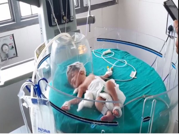 The newborn at the civil hospital in Kaithal. [Photo/ANI]