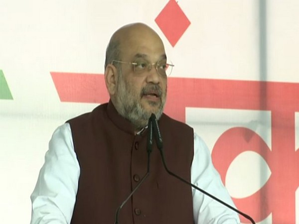 Union Home Minister Amit Shah while addressing an election rally at Navapur in Maharashtra on Saturday. Photo/ANI