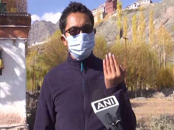 BJP Ladakh President and MP Jamyang Tsering Namgyal speaking to ANI on Thursday. (Photo/ANI)