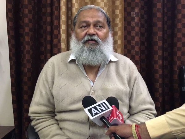 Haryana Health Minister Anil Vij talking to reporters on Saturday. Photo/ANI