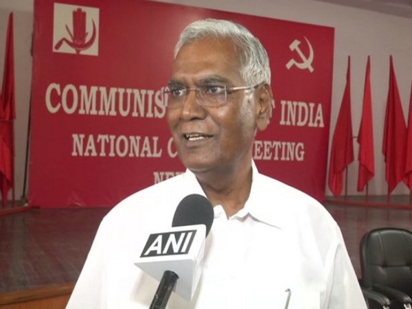 CPI General Secretary D Raja speaking to ANI in New Delhi. (Photo/ANI)