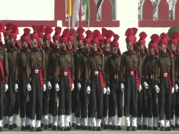 Parade at Jammu and Kashmir Light Infantry Regimental Centre (Photo/ANI)
