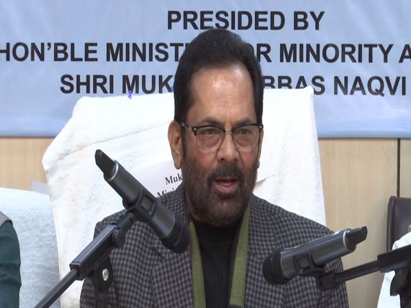 Union Minister of Minority Affairs Mukhtar Abbas Naqvi in Delhi on Wednesday.