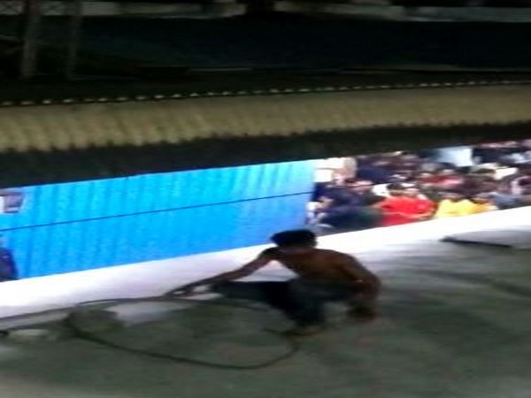 Visual of the video featuring the man sitting atop a train coach (Photo/ANI)