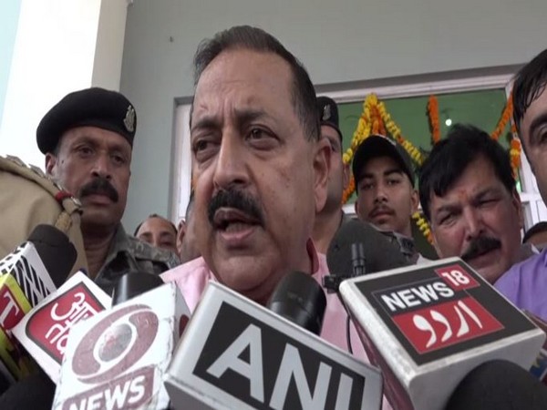 Minister of State (MoS) for Prime Minister's Office (PMO) Jitendra Singh speaking to media persons in Kathua on Sunday. Photo/ANI