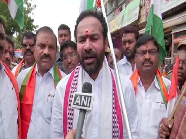 MoS Home Affairs G Kishan Reddy speaking to ANI in Secunderabad on Friday. Photo/ANI