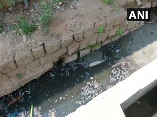 Drainange near the GSPL Scavenger's Colony School in Shivamogga (Photo/ANI)