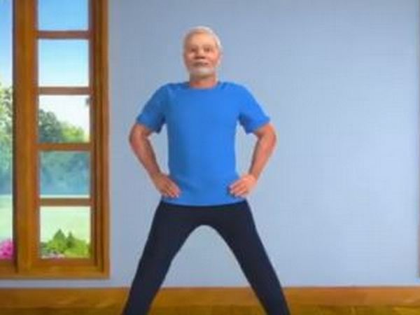 PM Narendra Modi shares animated video demonstrating the 'Trikonasana on Twitter on Wednesday. [Photo/Twitter]