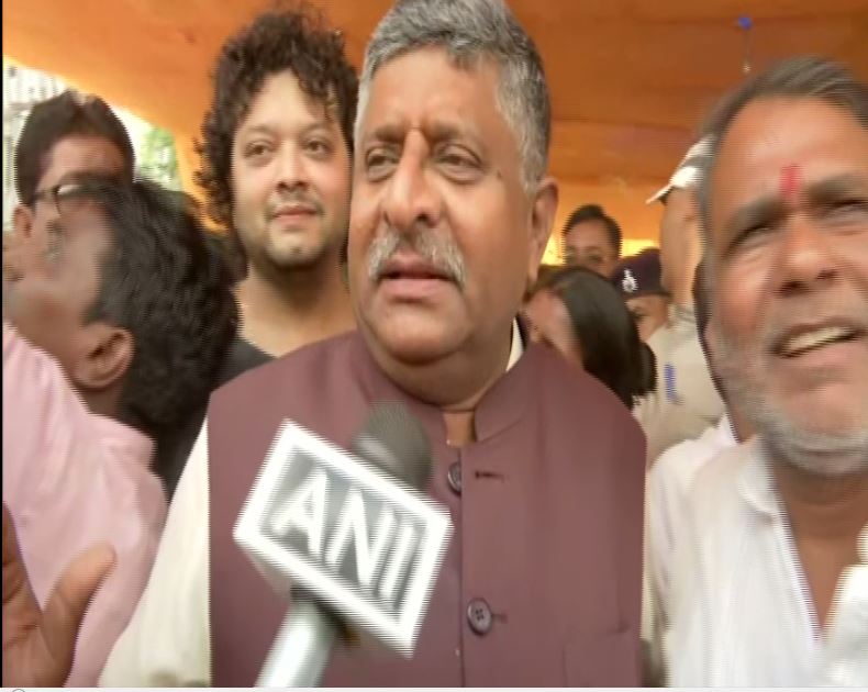 IT and Law minister Ravi Shankar Prasad speaks to ANI in Patna on Friday. [Photo/ANI]