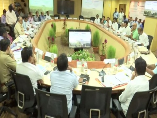 Railway officials conducted a review meeting with MPs including G Kishan Reddy and Nama Nageswar Rao in Hyderabad, Telangana. (Photo/ANI)