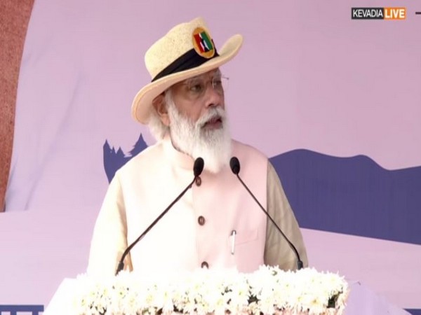 Prime Minister Narendra Modi in Kevadia (Photo/ANI)