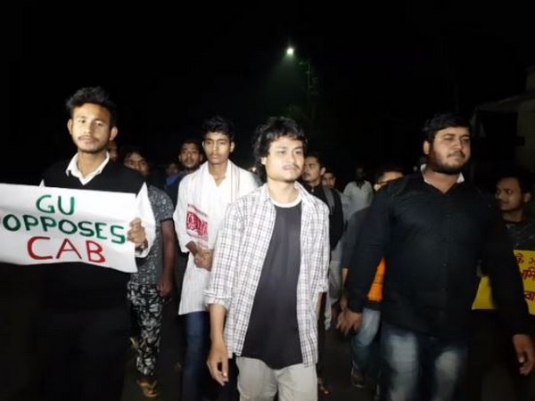 Students staged protest against the Citizenship Amendment Bill on Tuesday (Photo/ANI)